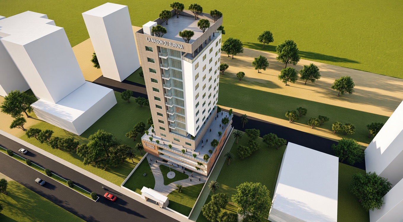 Vue aérienne de la Maison du Burkina au Sénégal