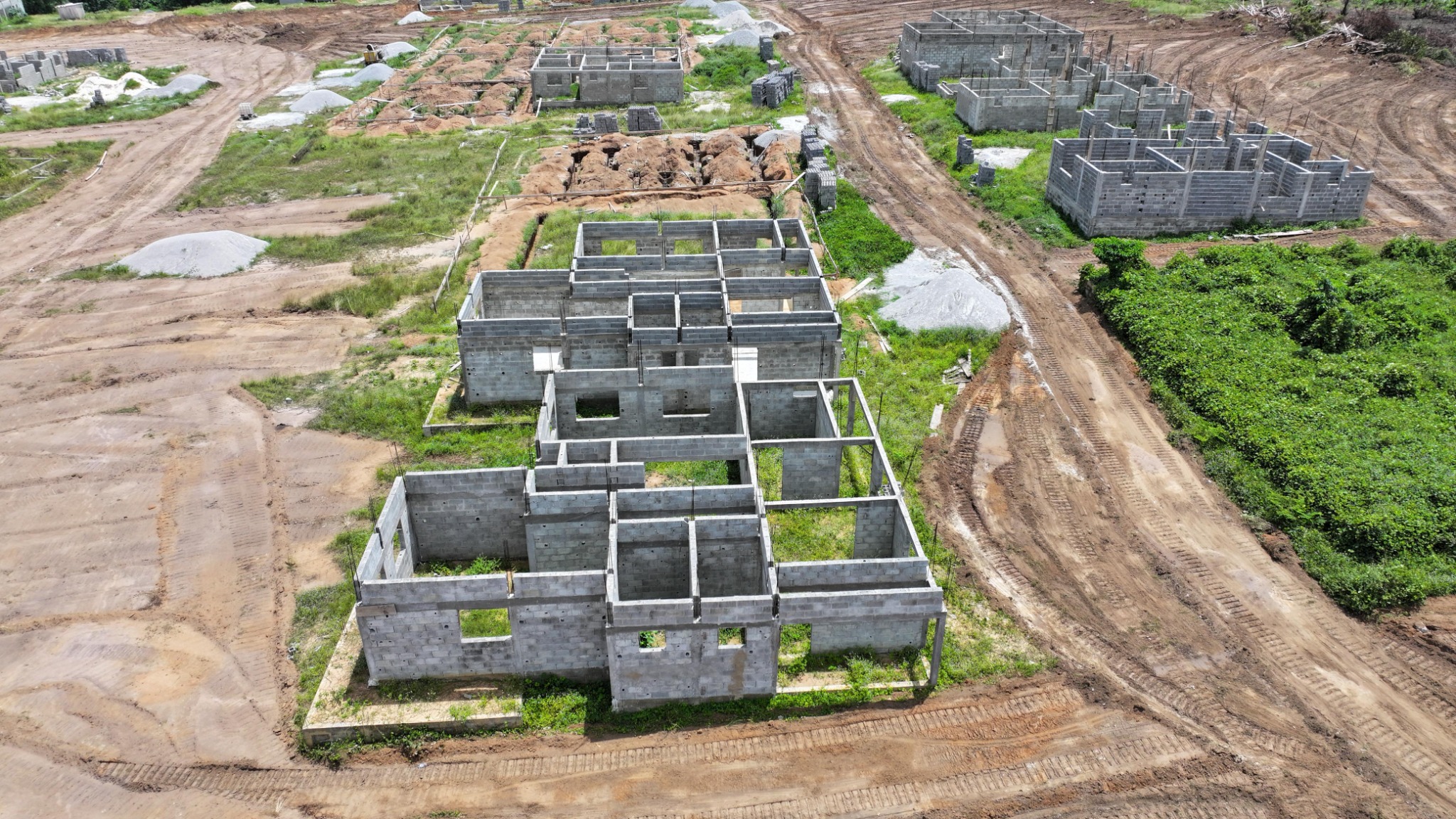 Logements en cours de construction dans le programme Umoja