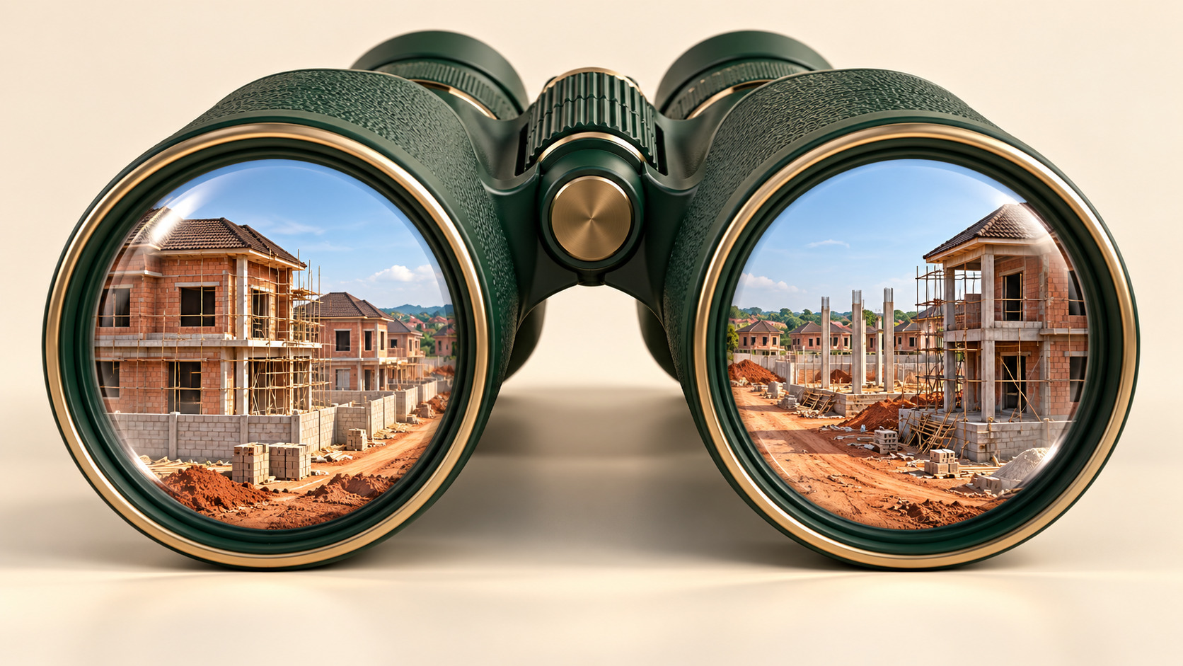 Des jumelles dévoilent un chantier de construction